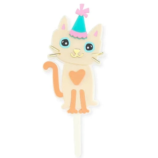 Cute Party Kitty Cake Topper