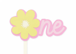 Pink Lemonade Flower Number One Cake Topper