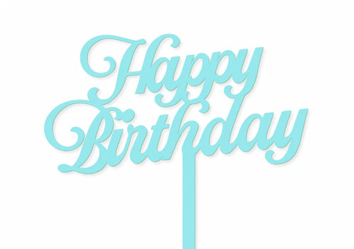 Mint Script Happy Birthday Topper