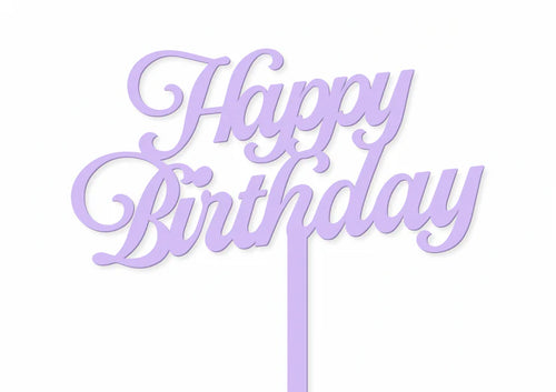 Lilac Script Happy Birthday Topper