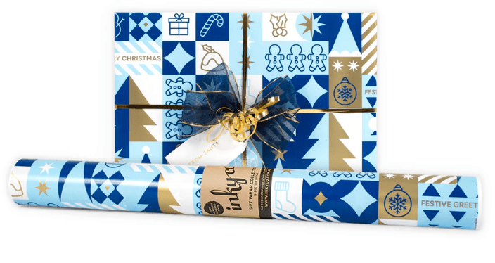 Wrapping Paper 5M Festive Blue