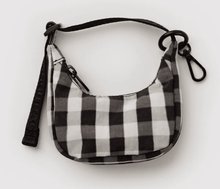 Load image into Gallery viewer, Baggu Crescent Bag Charm - Black and Cream Gingham