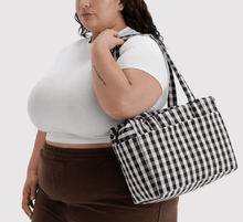 Load image into Gallery viewer, Baggu Everyday Cloud Bag - Black and Cream Gingham
