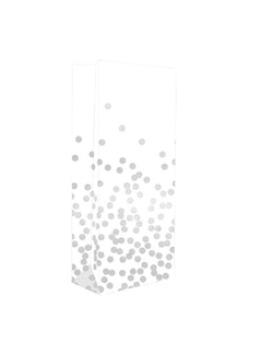 Silver Metallic Confetti Take Home Party Bags (Pack 10)