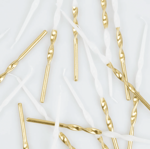 Gold Dipped Twisted Candles (Pack 16)