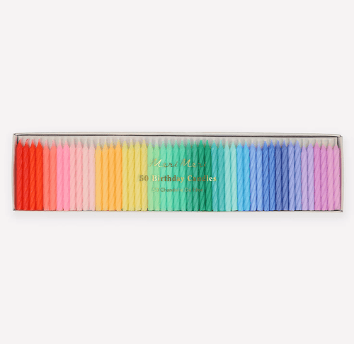Rainbow Twisted Mini Candles (Pack 50)