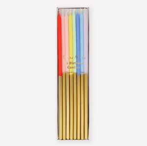 Gold Dipped Rainbow Candles (Set 16)