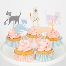 Load image into Gallery viewer, Cute Kittens Cupcake Kit (Set 24 toppers)