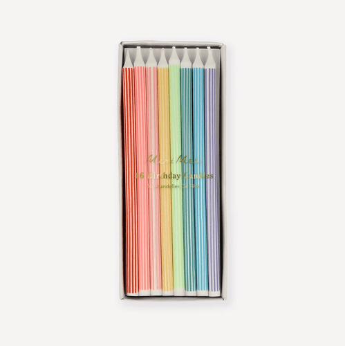 Mixed Stripe Candles (Set 16)