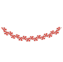 Load image into Gallery viewer, Candy Cane Stripe Honeycomb Garland