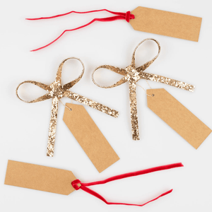 Glitter Bows Gift Tag Set (Pack 6)