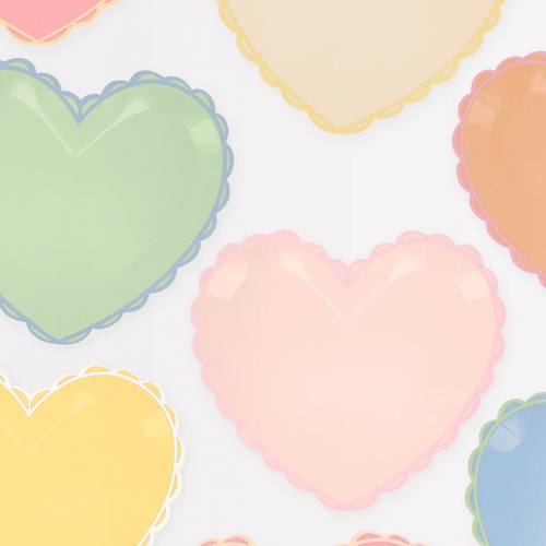 Pastel Heart Large Plates (Pack 8)