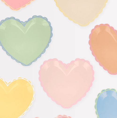 Pastel Heart Small Plates (Pack 8)