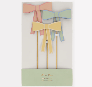 Pastel Bows Cake Toppers (Set 3)