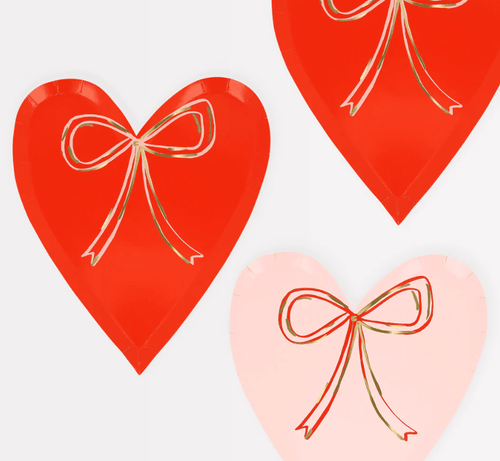 Heart With Bow Plates (Pack 8)