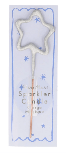 Silver Sparkler Mini Star Candle