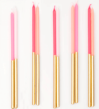 Load image into Gallery viewer, Gold Dipped Pink Mix Candles (Set 16)