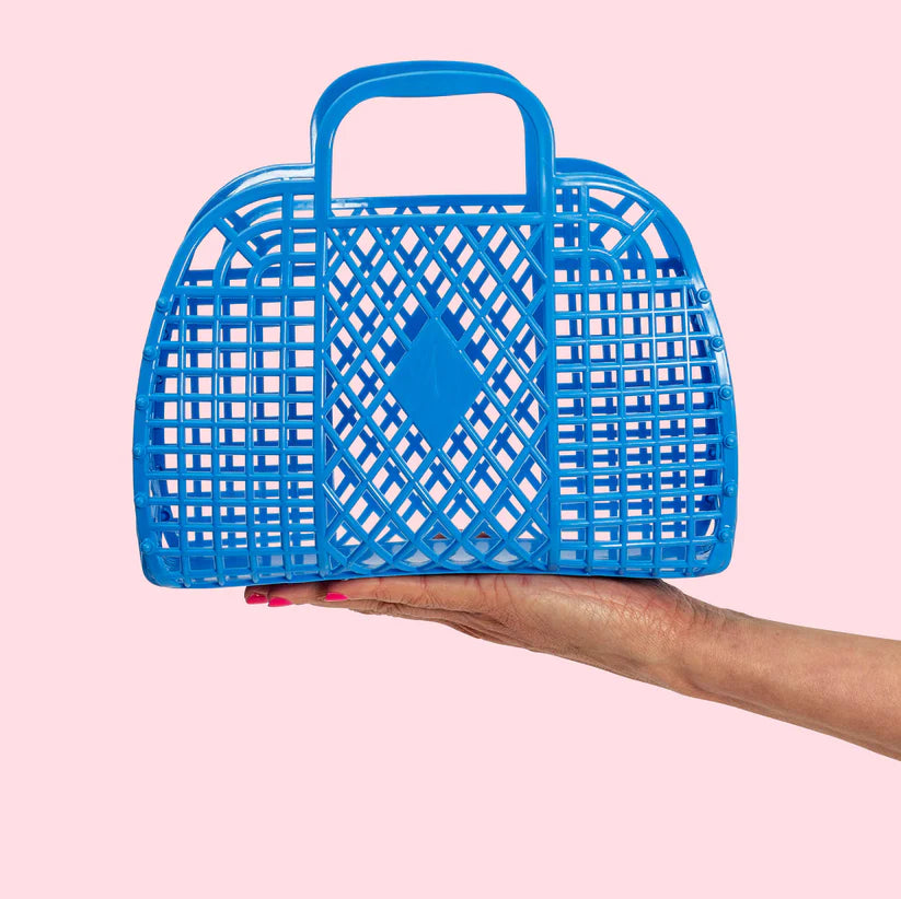 Sun Jellies Small Retro Basket Royal Blue