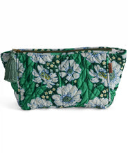 Load image into Gallery viewer, KIP &amp; Co. Tumbling Flowers Green Velvet Toiletry Bag