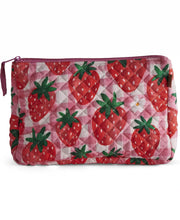 Load image into Gallery viewer, KIP &amp; Co. Strawberry Jam Quilted Cotton Toiletry Purse