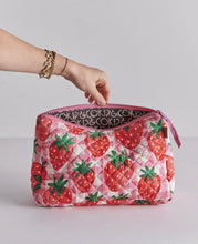 Load image into Gallery viewer, KIP &amp; Co. Strawberry Jam Quilted Cotton Toiletry Purse