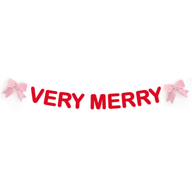 Felt Garland Very Merry Bows