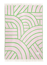 Load image into Gallery viewer, Maison Deux Lines Blanket Pink Apple