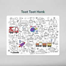 Load image into Gallery viewer, Hey Doodle Toot Toot Honk Classic Colouring Mat