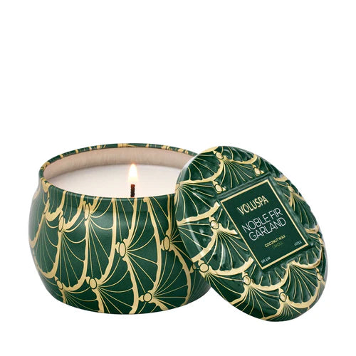 VOLUSPA Noble Fir Garland Decorative Tin Candle