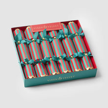 Load image into Gallery viewer, Noel Stripe Emerald Crackers  (Set of 6)