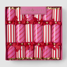 Load image into Gallery viewer, Carnival Stripe Crackers Red/Pink (Set of 6)