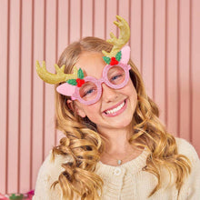 Load image into Gallery viewer, Christmas Reindeer Glasses