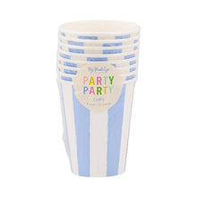 Load image into Gallery viewer, Blue Stripe Party Cups(Pack 8)