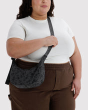 Load image into Gallery viewer, Baggu - Small Nylon Crescent Bag Charcoal Ditsy