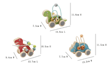 Load image into Gallery viewer, Toyslink Wooden Wheelie Dino with Bead Maze