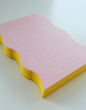 Load image into Gallery viewer, Wavy Shaped Notepad | Pink + Yellow Edge