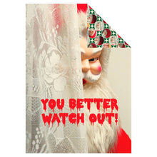 Load image into Gallery viewer, Creepy Santa Mixed Gift Wrapping Paper Set: Folded Flat Wrap