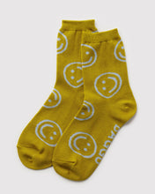 Load image into Gallery viewer, Baggu Crew Sock Ochre Happy