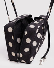 Load image into Gallery viewer, Baggu Medium Nylon Bowler Bag - Black and Cream Polka Dot