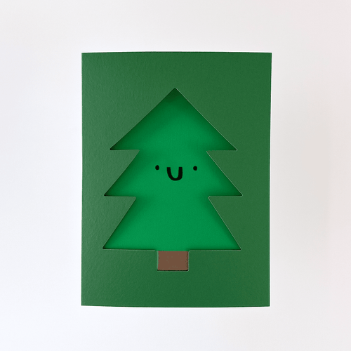 Christmas Tree Card - Die Cut Cards - Cute - Festive - Xmas