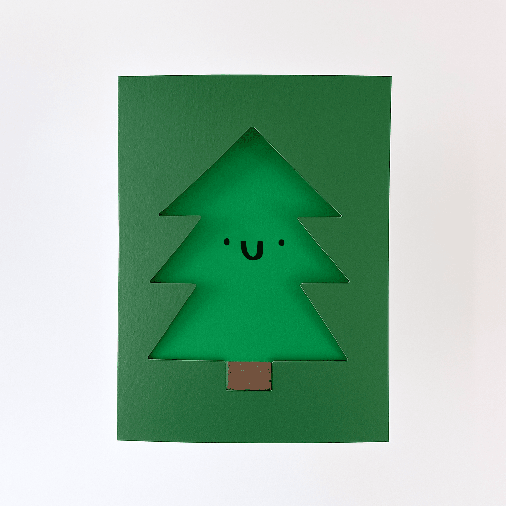 Christmas Tree Card - Die Cut Cards - Cute - Festive - Xmas