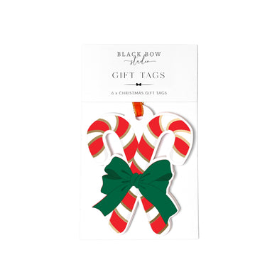 Candy Cane Christmas Gift Tag Set - Red Green