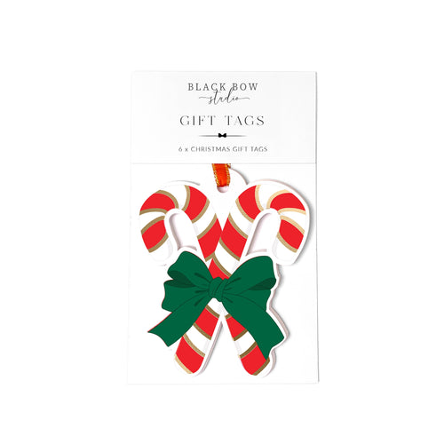 Candy Cane Christmas Gift Tag Set - Red Green