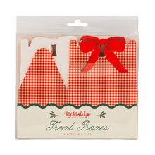 Load image into Gallery viewer, Red Gingham Christmas Gable Treat Boxes (Pack of 6)