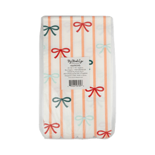 Load image into Gallery viewer, Bows and Stripes Scalloped Dinner Guest Napkins (Pack 24)