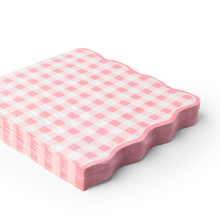 Load image into Gallery viewer, ELEGANT PETAL PINK GINGHAM DINNER NAPKINS