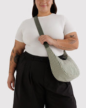 Load image into Gallery viewer, Baggu Medium Nylon Crescent Bag Sage Stripe