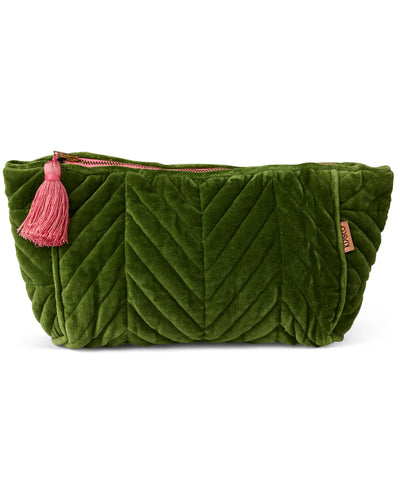 KIP & Co. Moss Velvet Toiletry Bag