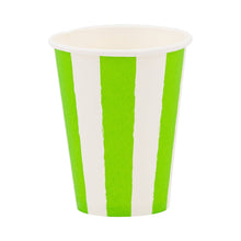 Load image into Gallery viewer, Green Stripe Party Cups (Pack 8)