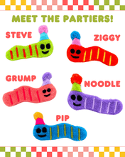 Load image into Gallery viewer, Worm with Party Hat Tufted Wall Hanging: Purple